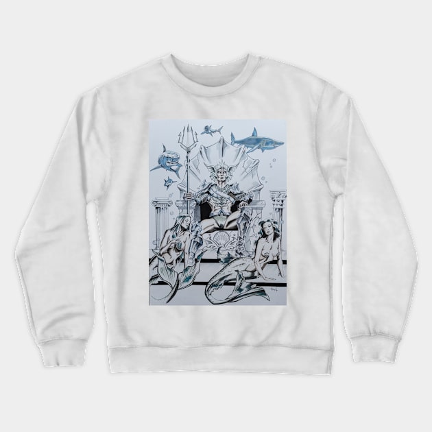 King of Atlantis Crewneck Sweatshirt by Cryptid Kitty